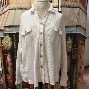 Free People One Scout Jacket, White, Size Small